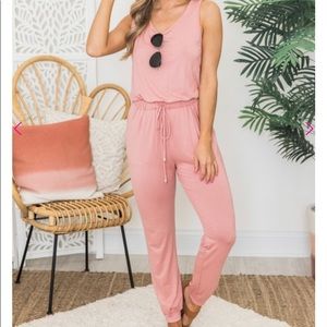 Let's Be Happy Blush Jumpsuit- brand new